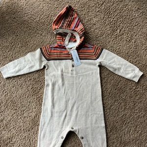 Knit hoodied fall one piece